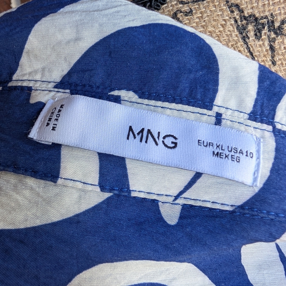 Mango Button-Front Patterned V-Neck Midi Dress - image 5